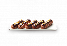 Пирожные MIREL "Эклеры" с шоколадным заварным кремом и соленой карамелью", 250 г 
