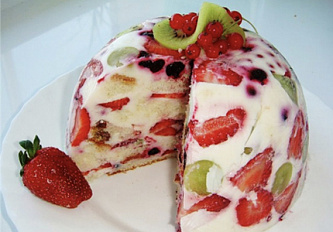 Бисквитно-фруктовый торт